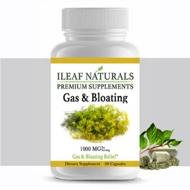 iLeafNaturals Gas & Bloating 1000 MG - 60 Veggie Capsules