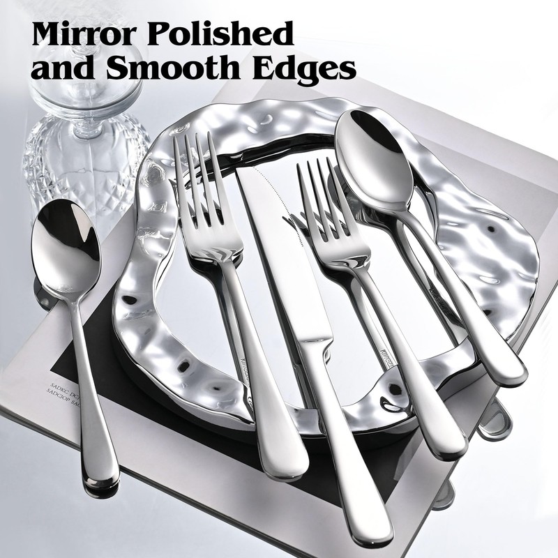 KINGSTONE 30 Pieces Silverware Set for 6, Premium Stainless Steel
