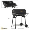 30-Inch Portable Charcoal Barbecue Grill with Wheels for Outdoor Camping