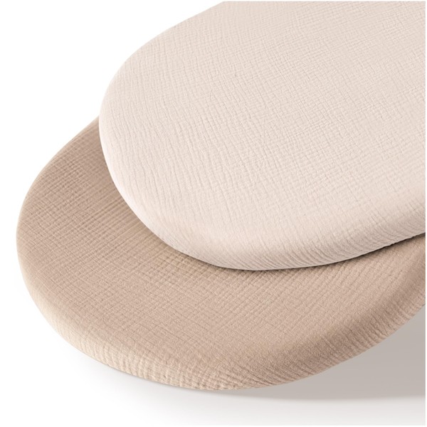 MairMore Muslin Bassinet Sheets for Baby Neutral, Soft Breathable Cotton