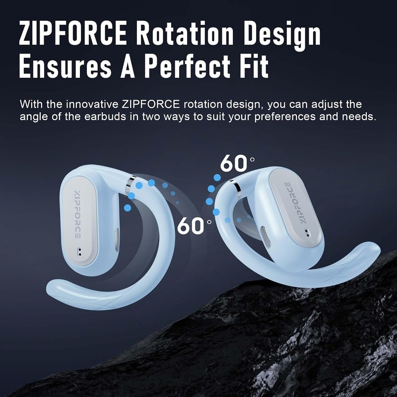 ZIPFORCE Auriculares inalámbricos, Bluetooth 5.4 de Entrada Completa, 4 micrófono