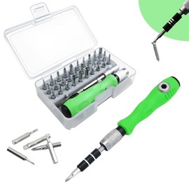 Set de Desarmadores 32 en 1 Destornillador Relojero Joyero Electrónica Kit Estuche Portatil | Con 30 Puntas Magnéticas Intercambiables | Desarmador Imantado Precisión Multiuso Oficina Hogar