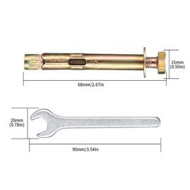 18 Pcs Expansion Screw Bolts, M6 x 8 x 60 mm Hex Bolt Sleeve Anchor Bolts, Heavy Duty Concrete Masonry Brick Wall Fixings Plugs Bolts Screws