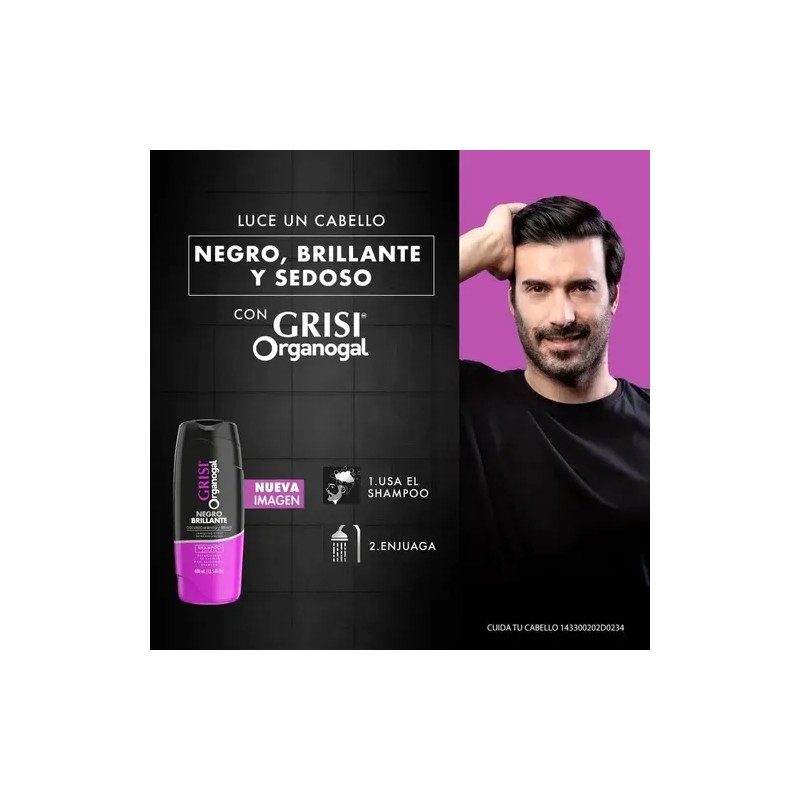 2 Shampoo Grisi Organogal Brillante De Cabello 400 Ml