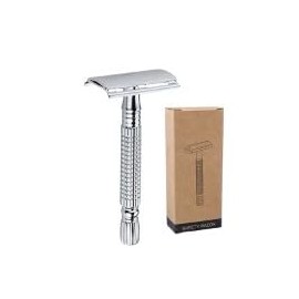 Safety Razor, Glide 2.0 Razor, Metal Razors with 10Pcs Razors Refills Safety R azor Reusable Manual R azors for Women for Leg Arm Underarm Bikini (Silver)