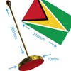 Guyana Desk Small Flag Set,5×8 Inch Guyanese Mini Desktop table