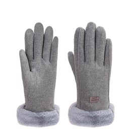 Forwind Winter Gloves Women, Touchscreen Anti-Slip Cold-Proof Windproof Snowboard Gloves for Men Women,Thermal Warm Fleece Cuff Lady Outdoor Gloves for Driving Running Hiking(Grey)