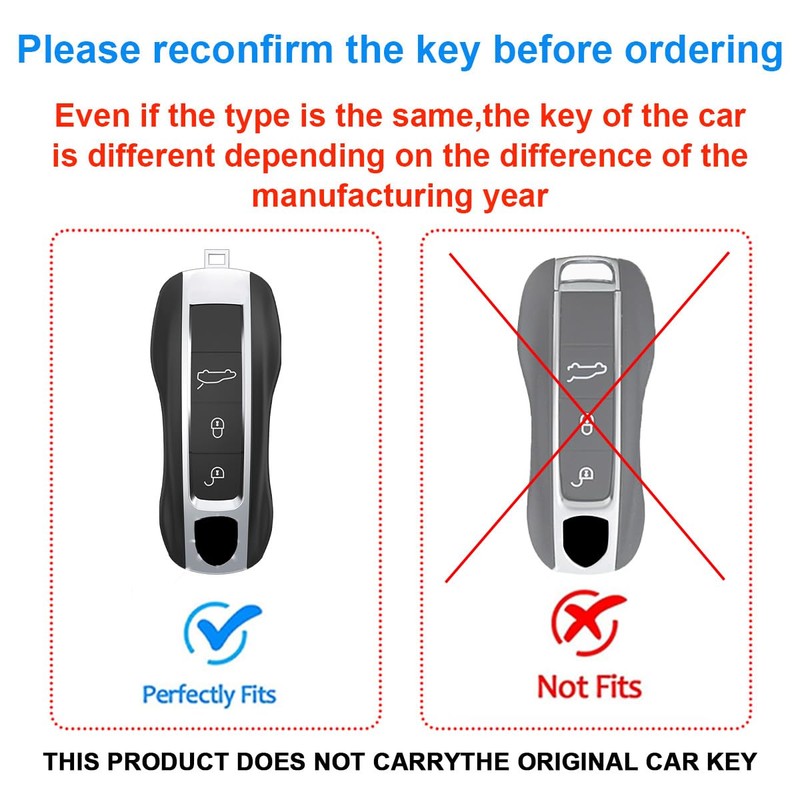 Leather Key Fob Cover Compatible with Boxster Cayenne Panamera Cayman