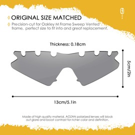 AOZAN ANSI Z87.1 Replacement Lenses Compatible with Oakley M Frame Sweep Vented Sunglasses, Gainsboro Polarised