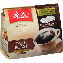 Melitta Dark Roast Coffee Pods for Senseo & Hamilton Beach Pod Brewers, 18 Count (Pack of 1)