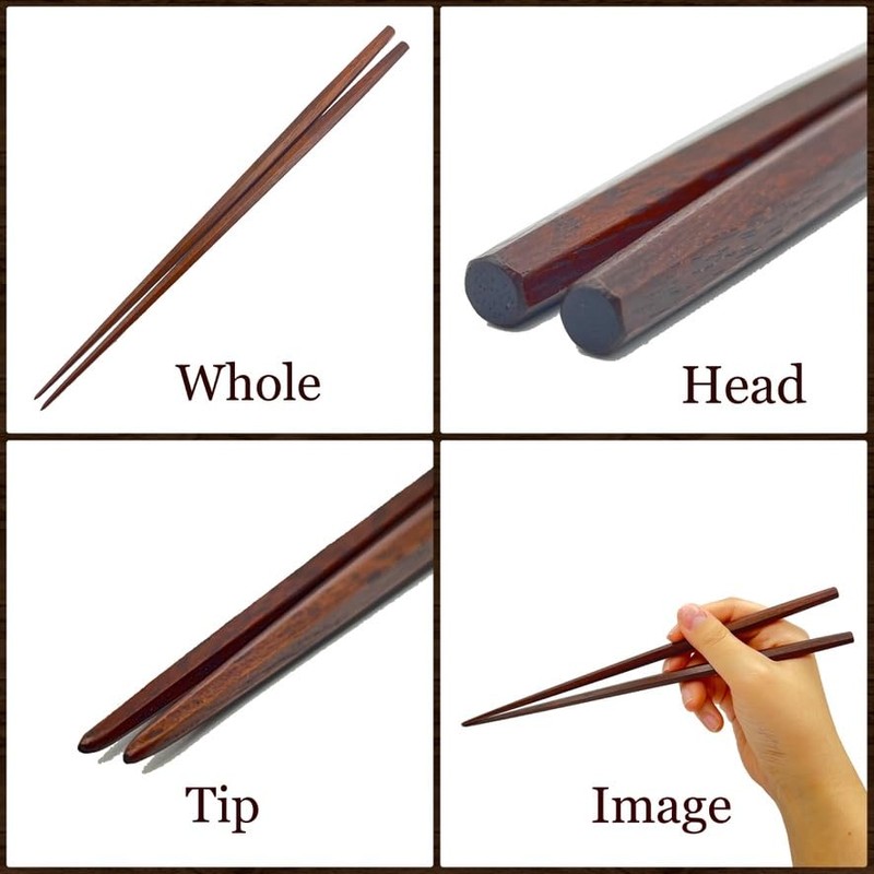 Luxury Japanese Chopsticks – Macaranduba, Hand-Carved Heptagonal Rikyu Style, Durable