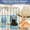 Fhiny Rabbit Food Dispenser, 40oz Large Capacity Hanging Gravity Bunny