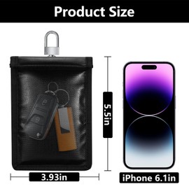 KIPHCA 2 Pack Faraday Bags for Car Keys, 5.7"x3.78" RFID Car Key fob Signal, Waterproof & Fireproof Key Fob Protector, Faraday Cage For Signal Blocking Holder & Anti-Theft Tracking Hacking Spying