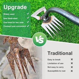 Gardening Hand Weeder Removal Tools,2025 Upgraded Weed Puller Tool Gardening Hand Tools, 6 Teeth Multifunctional Weeding Artifact Uprooting Weeding Tool, Manual Weed Remover Tool for Lawn Garden