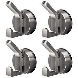 anyuan boy Pack of 4 Suction Cup Hooks, Suction Cup Hooks, No Drilling, Extra Strong Suction Hooks, Reusable Towel Hooks, Multi-Purpose Hooks for Bathroom, Kitchen