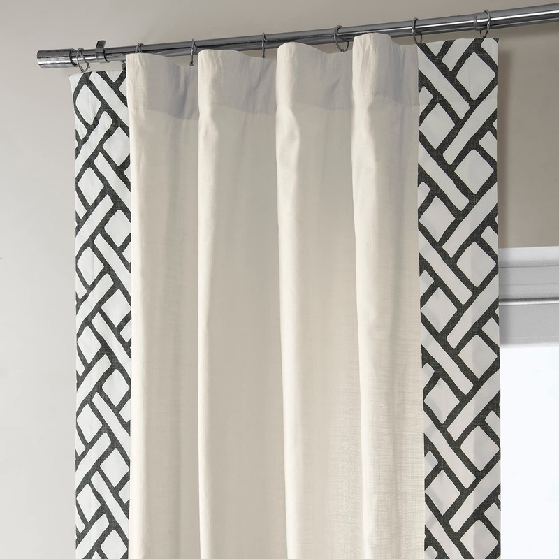 HPD Half Price Drapes Bordered Solid Cotton Curtains for Bedroom