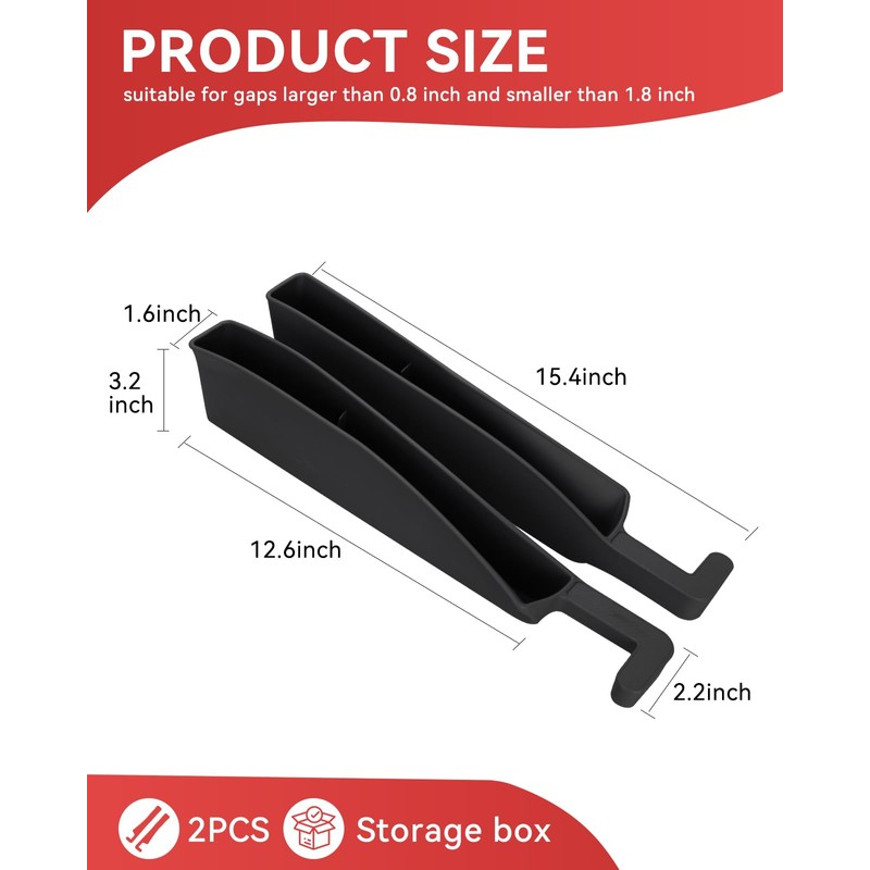 Edotim Pair of Car Seat Gap Filler, Car Console Organizer