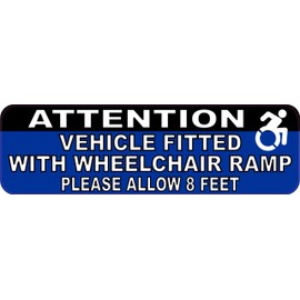 StickerTalk Vehicle Fitted with Wheelchair Ramp Vinyl Sticker, 10 inches by 3 inches