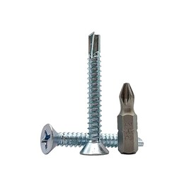 Pack of 100 DIN 7504 P Galvanised Steel 5.5 x 45 mm Screws Self-Tapping Screws (PH) Phillips Countersunk Head Self-Tapping (100, 5.5 x 45 mm)