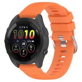Fit for Garmin Forerunner 165 Watch Bands Women Men, 20mm Adjustable Sport Soft Silicone Replacement Bands Straps Wristbands Fit for Garmin Forerunner 165 Music (Orange)