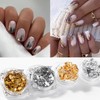 2 Bottles Gold Foil for Nails Golden Glitter Design Gold