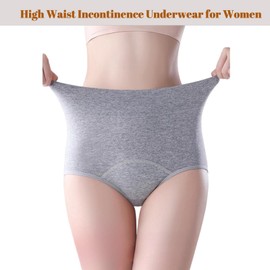 Washable Incontinence Underwear for Women, Thin Lightweight Urine Leak Resistant Ladies Panties, Reusable Protective Briefs for Light Bladder Leakage (Medium)