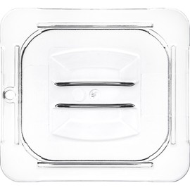 Carlisle FoodService Products Storplus 1/6 Size Universal Food Pan Lid with Molded Handle for Catering, Buffets, and Restaurants, Polycarbonate, Clear, (Pack of 6)