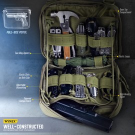 WYNEX Tactical Large Admin Pouch of Double Layer Design, Molle EDC EMT Utility Pouch with Map Sleeve Modular Tool Pouch Large Capacity Canada Flag Patch Included