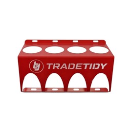 Tradetidy Spray/Aerosol Can Holder, Red– Tough, Durable Finish, Rugged All-Steel Construction – Garage Organizer for Spray/Aerosol Cans – for Vans, Garages, Workshops - 12.2"x 7.87"x 4.33" inches