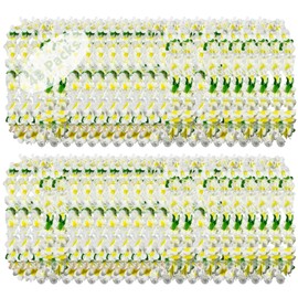 Leis for Luau Party, 48Counts Hawaiian Necklaces for Tropical Bulk Flower Single Color Lei Set, Birthday Beach Party Orange Purple Pink White Accessories for Women Men (48Pieces-White)