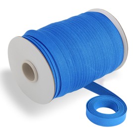 Bias Tape, Double Fold 1/2 inch Continuous Bulk Hem Tape for Sewing, Fabric Quilting, Seaming, Apparel Craft, Polyester, Non-Stretch(Blue, 13mm, 55 Yards)