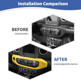 RT-TCZ for Wrangler JL Center Dash Switch Bezel Trim Cover Yellow for Jeep Wrangler JL Gladiator JT 2018-2023 Yellow Interior Accessories 2pcs