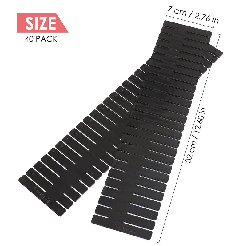 Flytianmy 40Pcs Drawer Dividers, Adjustable Drawer Organizer for Socks, Underwear,
