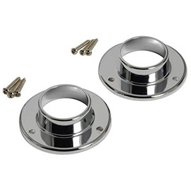 #30 CKP Brand 1-1/4" Closet Rod Flange, Polished Chrome (Sold As Pair)