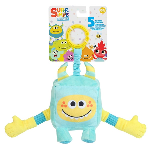 WowWee Super Simple Sensory Plush Monsters Rizzo (Blue) with 5+ Sensory Features (Ages 0+)