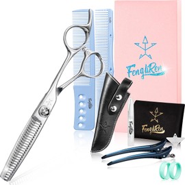 Fengliren High-end Professional Hair Cut Thinning Scissors Hair Cutting Teeth Shears Barber Hairdressing Texturizing Scissor Extremely Very Sharp 6 Inch Stainless Steel Alloy For Men Women Salon& Home