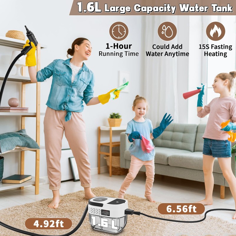 Handheld Steam Cleaner for Home, 2500W High Temperature Pressurized Machine,