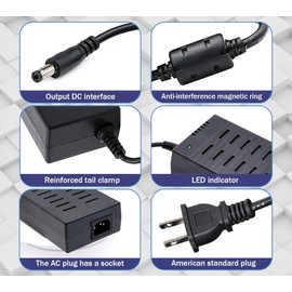 DIGISHUO DC 48V 5A 240W Power Supply Adapter Transformer Switch AC 110V/240V to DC 48V 5A Switching Converter LED Driver for LED Strip Light CCTV Camera Security System (48V 5A 240W)