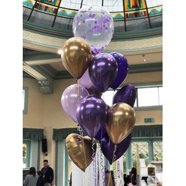 Purple Gold Balloons for Purple Gold Birthday Party Decorations for Women of 15pcs Purple Rose Gold Wedding Purple Gold Party Decorations Purple Graduation Decorations