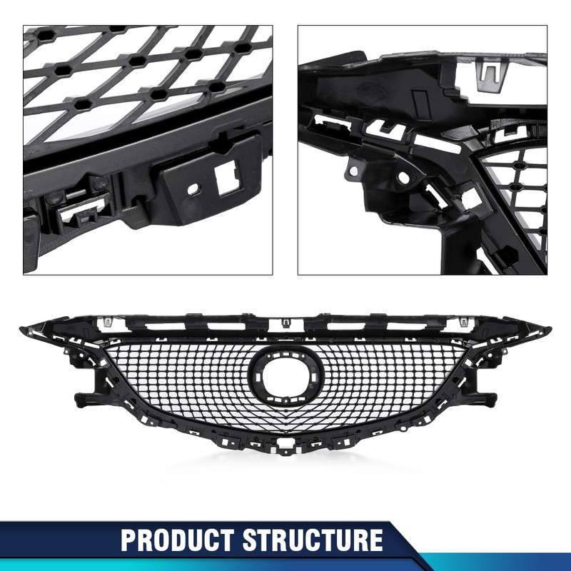 PIT66 Front Bumper Upper Mesh Hood Grille Grill Compatible with