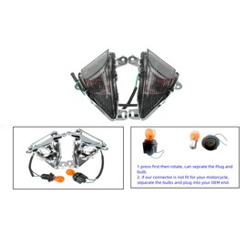 TOPZONE Fit for KAWASAKI 2007-2016 Ninja ZX-6R; 2006-2007 Ninja ZX-10R; Front Indicator Turn Signal Blinker Lamp Light + Built-in BULBS (Smoke)