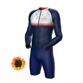 Sparx Long Sleeve Winter Cycling Thermal Skinsuit Pro Team Bicycle Suit Bike Racing Suit Cycle Kit 3D Pad (Dragon, L)