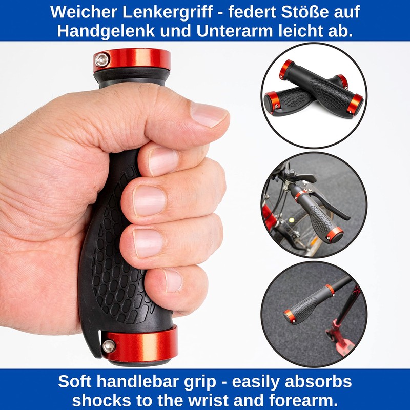 Ergonomic Bicycle Grips for Handlebar Grips up to 22 mm