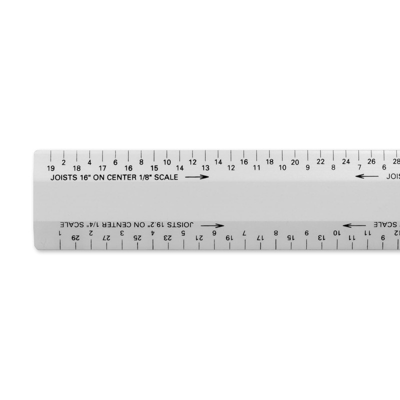 Alumicolor Architect 6 inch Bevel Ruler w/Joist/Truss Scale for Drawing,