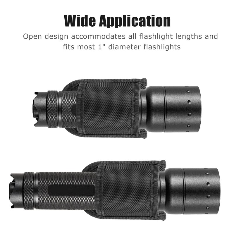 Flashlight Holster for Duty Belt, Open Top D Cell Compact