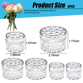 DERJDISF Spiral Flower Stem Holder, Pack of 6 Flower Holders, Round Clear Plastic Ikebana for DIY Flower Crafts, Spiral Flower Stem Holder, Ikebana Ideal for Home and Apartment (2 Sizes)