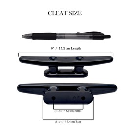 QPURO - Tacos de nailon negro de 6 pulgadas, tacos de cuerda, kayak, tacos de muelle para barco, ideales para marina, cubierta, amarre, decoración náutica (paquete de 5)