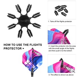 CyeeLife-48pcs Dart Flights + 32pcs Plastic Flight Protectors-Standard Dart Flight Set,Accessories kit