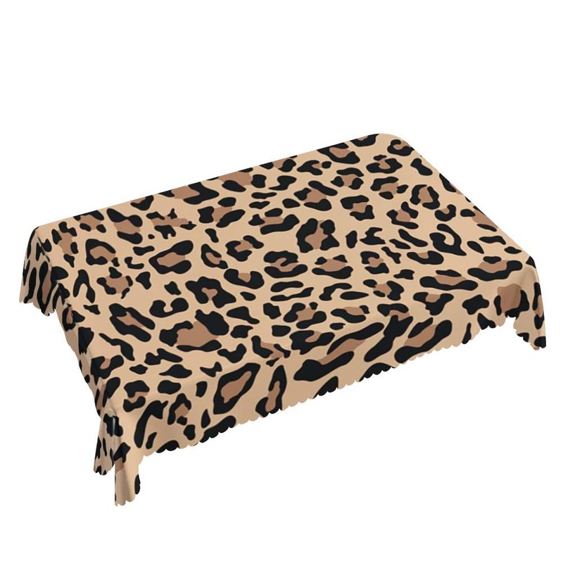 Walmsco Tablecloth Brown Leopard Pattern Decor For Dining Room Kitchen
