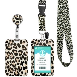 ID Badge Holder with Lanyard, Retractable Lanyard ID Card Holder, ID Card Case with Strap, Key Ring for ID Card, Student ID, Credit Cards (Speckles)